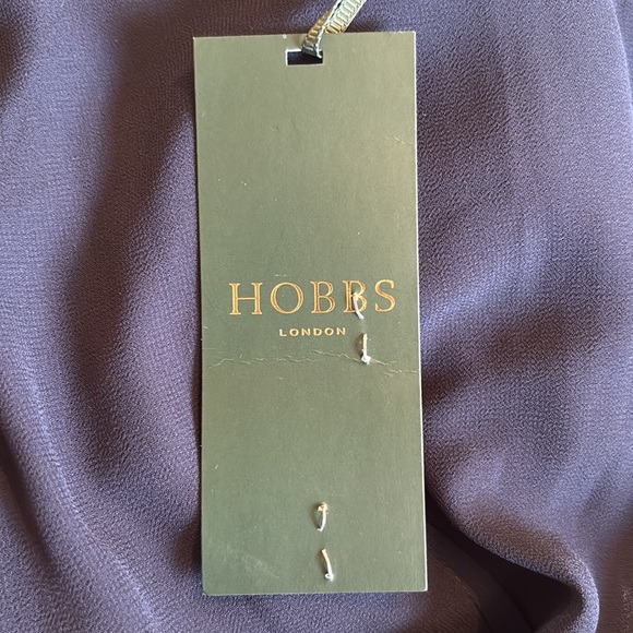NWT Hobbs Vera long sleeve wide leg jumpsuit in navy blue with wrap tie - Picture 10 of 16
